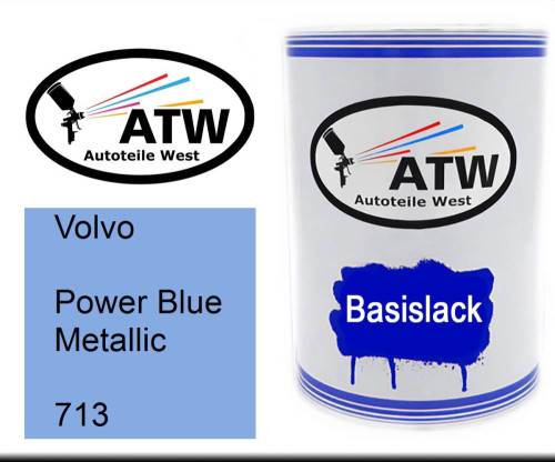 Volvo, Power Blue Metallic, 713: 500ml Lackdose, von ATW Autoteile West.